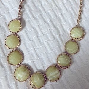 Pear green circle necklace